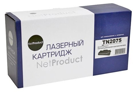 Тонер-картридж NetProduct (N-TN-2075) для Brother HL-2030/2040/2070/7010/7420/7820, 2,5K