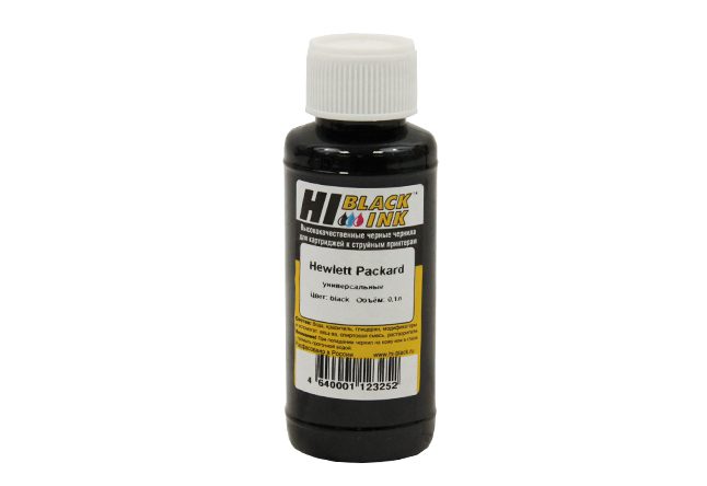 Комплект чернил Hi-Black HP Canon, Bk (пигмент),Bk,C,M,Y водные  по 0,1 л.